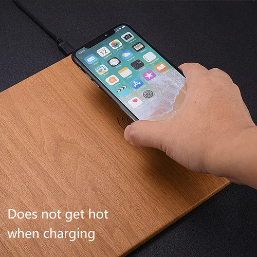 Elegant Leather & Wood Charging Pad